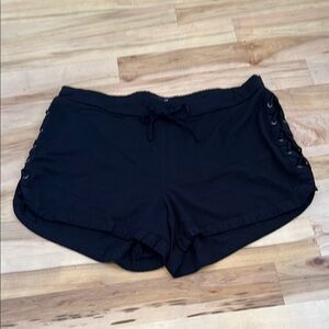 Torrid Women's Black Elastic Drawstring Waist Side Lace-Up Shorts